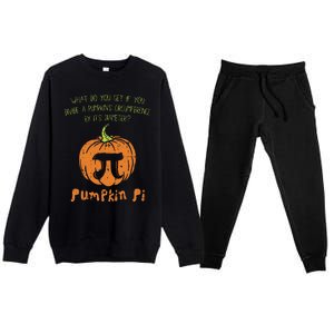 Pumpkin Pie Math Funny Halloween Thanksgiving Pi Day Premium Crewneck Sweatsuit Set