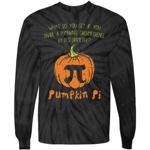 Pumpkin Pie Math Funny Halloween Thanksgiving Pi Day Tie-Dye Long Sleeve Shirt