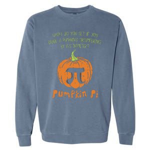 Pumpkin Pie Math Funny Halloween Thanksgiving Pi Day Garment-Dyed Sweatshirt