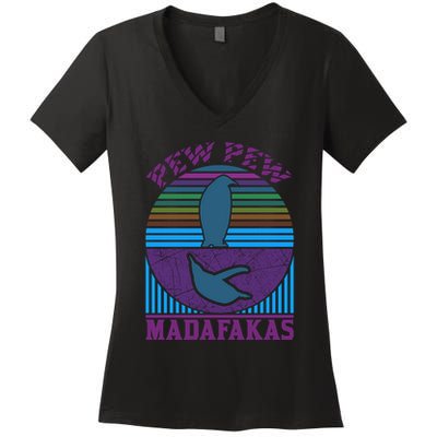 Pew Pew Madafakas Women's V-Neck T-Shirt