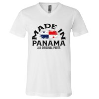 Panama Panamanian Made Flag V-Neck T-Shirt