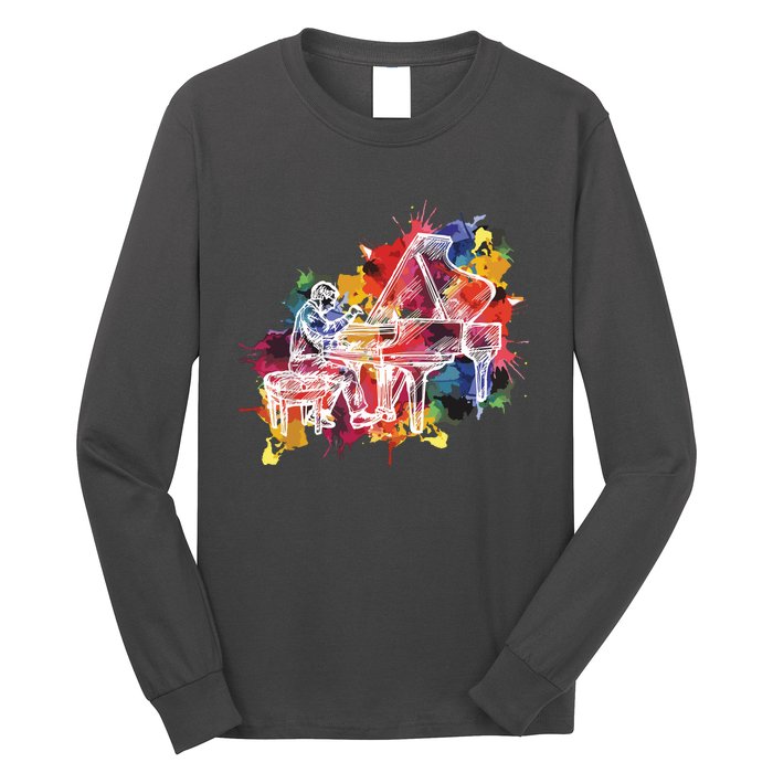 Piano Pianist Musician Gift Instrument Long Sleeve Shirt