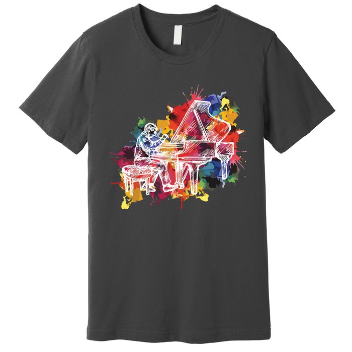 Piano Pianist Musician Gift Instrument Premium T-Shirt