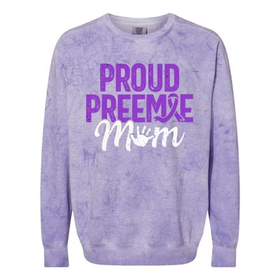 Proud Preemie Mom Premature Birth Mom Prematurity Awareness Colorblast Crewneck Sweatshirt