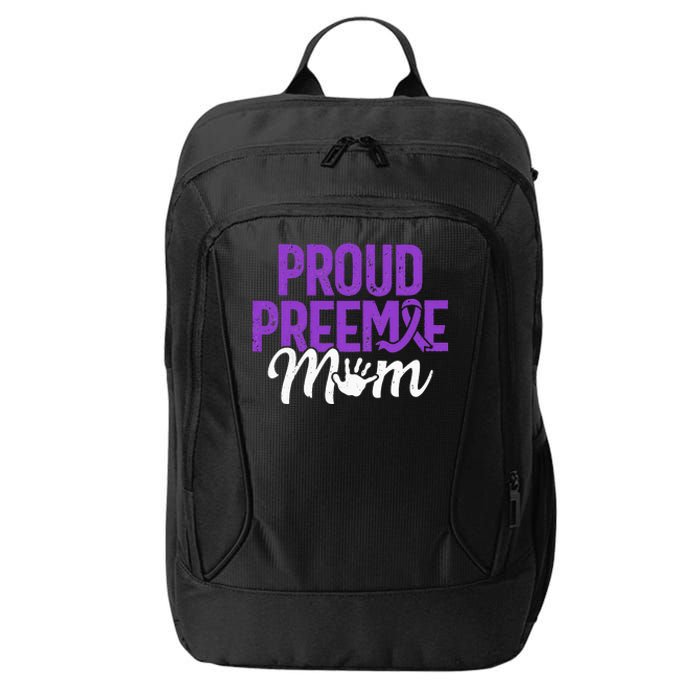 Proud Preemie Mom Premature Birth Mom Prematurity Awareness City Backpack