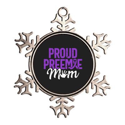 Proud Preemie Mom Premature Birth Mom Prematurity Awareness Metallic Star Ornament