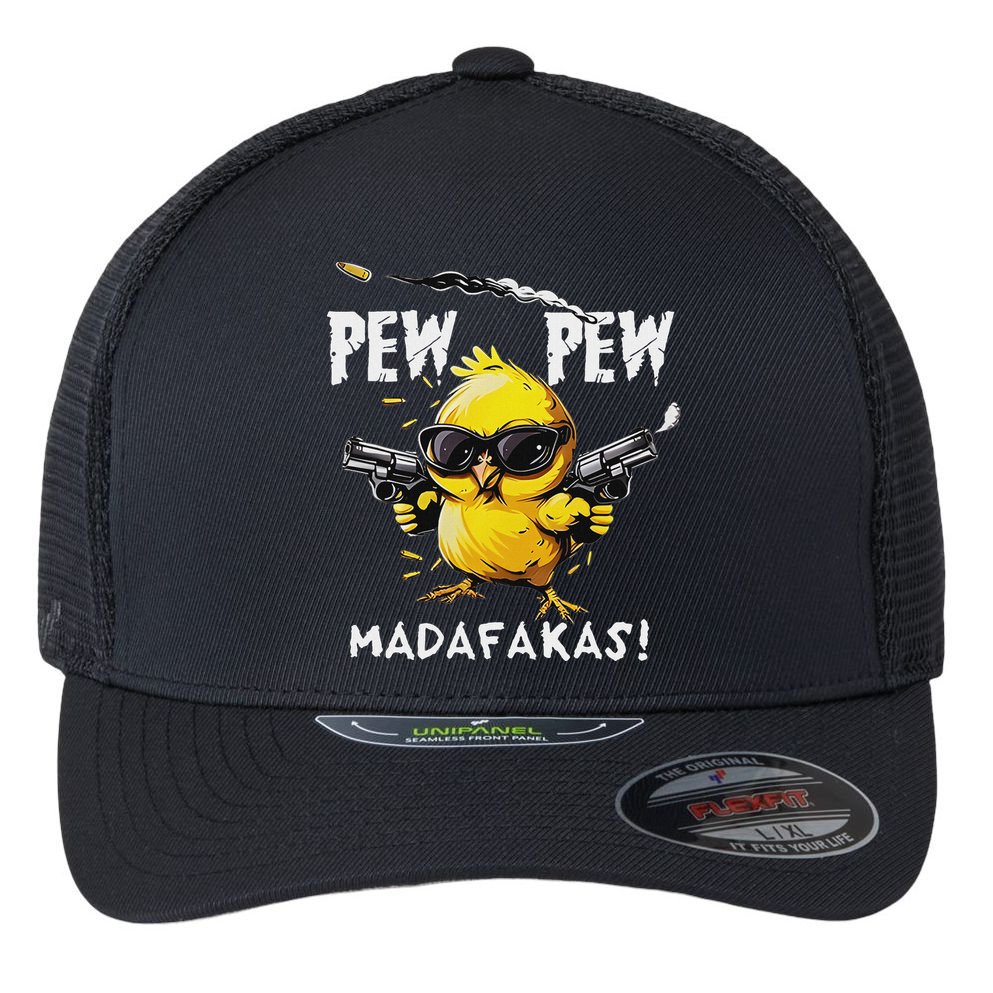 Pew Pew Madafakas Flexfit Unipanel Trucker Cap