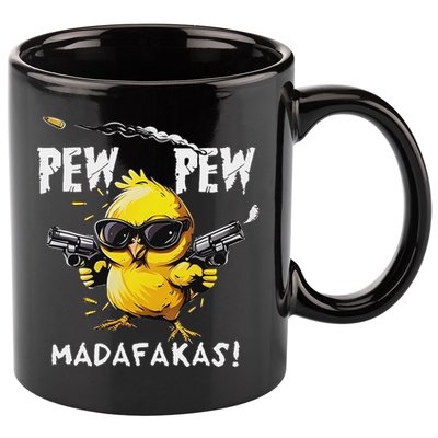 Pew Pew Madafakas 11oz C Handle Ceramic Mug