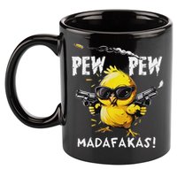 Pew Pew Madafakas 11oz C Handle Ceramic Mug