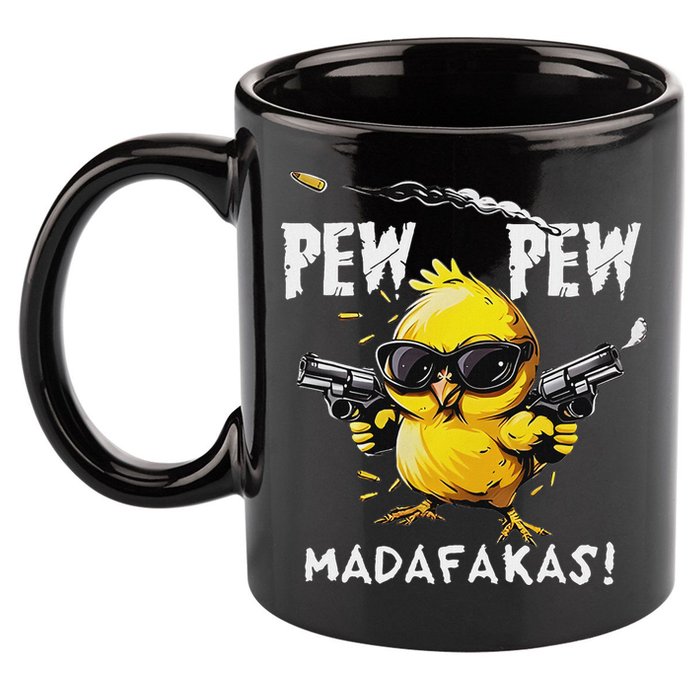 Pew Pew Madafakas 11oz C Handle Ceramic Mug
