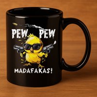 Pew Pew Madafakas 11oz C Handle Ceramic Mug