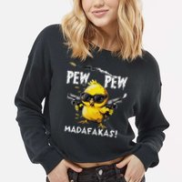 Pew Pew Madafakas Cropped Pullover Crew