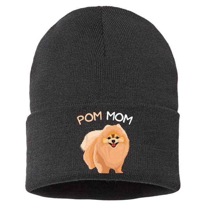 Pomeranian Pom Mom Dog Mama Sustainable Knit Beanie