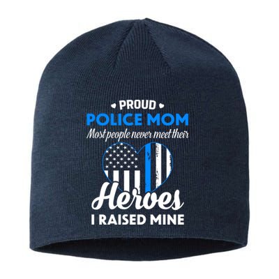 Proud Police Mom Law Enforcement Mother's Day Gift Sustainable Beanie