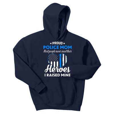 Proud Police Mom Law Enforcement Mother's Day Gift Kids Hoodie