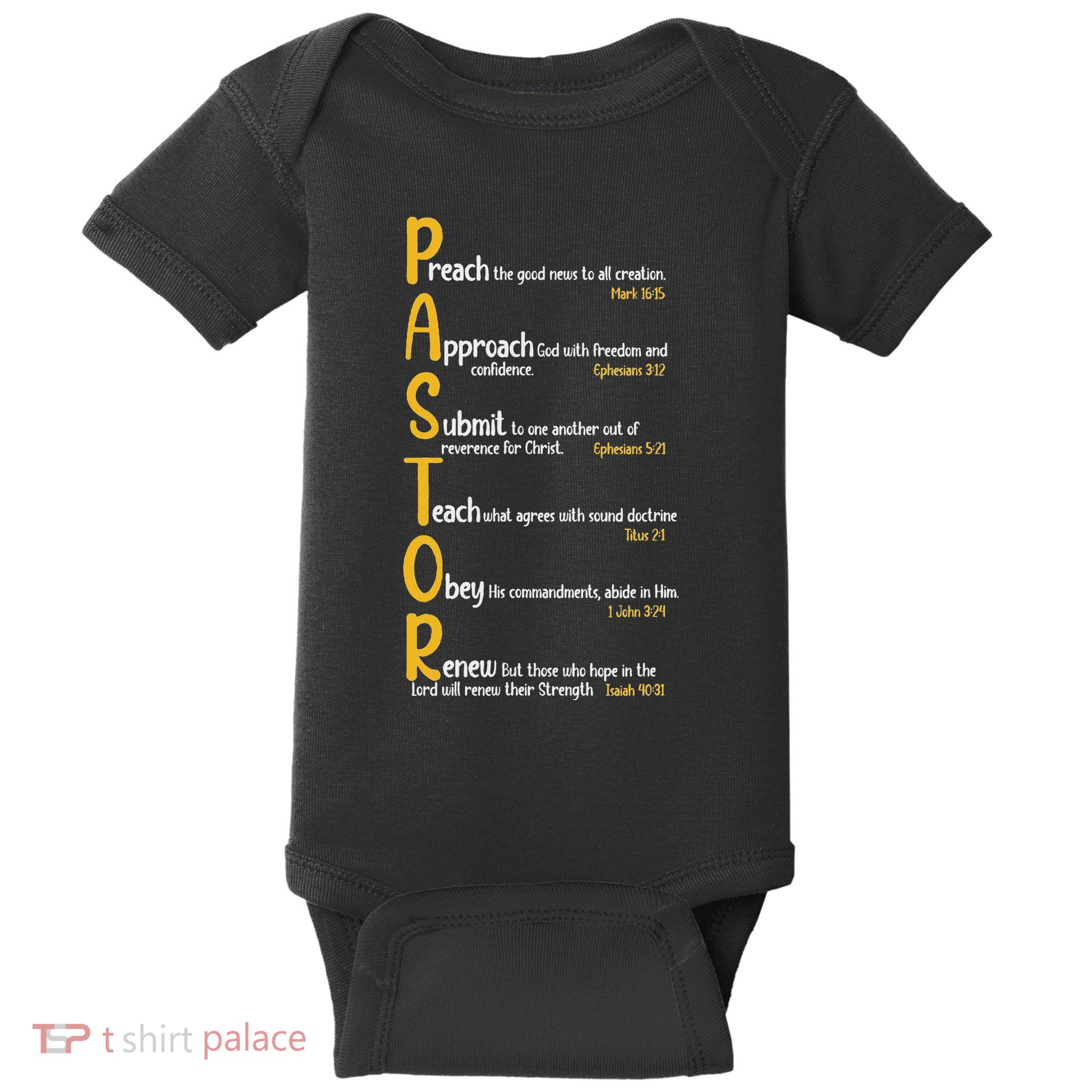 Pastor Preacher Minister Clergy Bible Verse Definition Baby Bodysuit