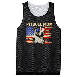 Patriotic Pitbull Mom Gifts 4th Of July American Flag USA Mesh Reversible Basketball Jersey Tank