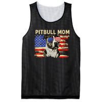 Patriotic Pitbull Mom Gifts 4th Of July American Flag USA Mesh Reversible Basketball Jersey Tank