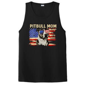 Patriotic Pitbull Mom Gifts 4th Of July American Flag USA PosiCharge Competitor Tank