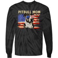 Patriotic Pitbull Mom Gifts 4th Of July American Flag USA Tie-Dye Long Sleeve Shirt