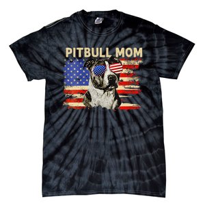 Patriotic Pitbull Mom Gifts 4th Of July American Flag USA Tie-Dye T-Shirt