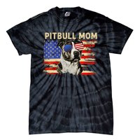 Patriotic Pitbull Mom Gifts 4th Of July American Flag USA Tie-Dye T-Shirt