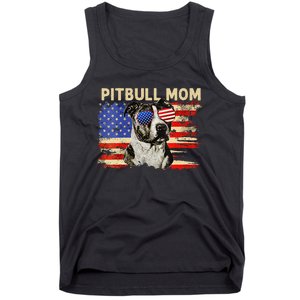 Patriotic Pitbull Mom Gifts 4th Of July American Flag USA Tank Top