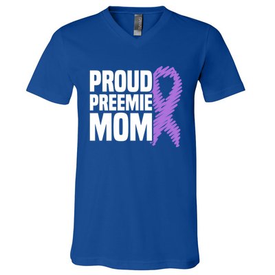 Proud Preemie Mom Nicu Premature Birth Prematurity Awareness Gift V-Neck T-Shirt