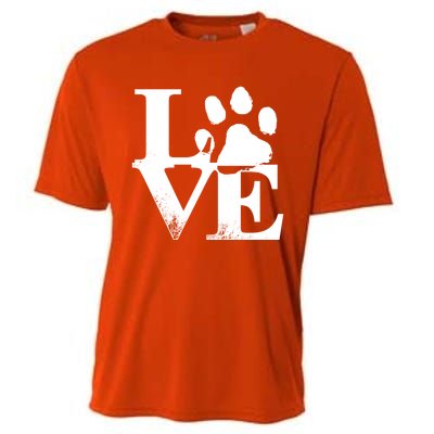 Paw Print Meaningful Gift I Love My Cats And Dogs Gift Cooling Performance Crew T-Shirt