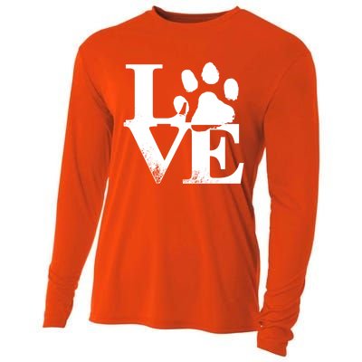 Paw Print Meaningful Gift I Love My Cats And Dogs Gift Cooling Performance Long Sleeve Crew