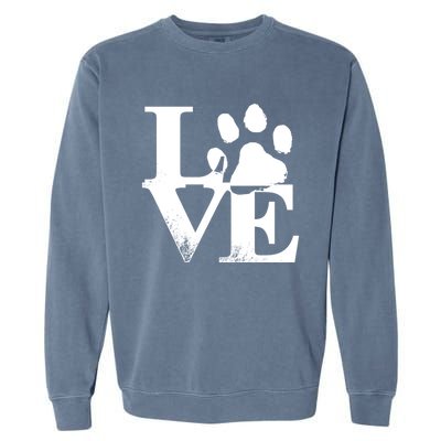 Paw Print Meaningful Gift I Love My Cats And Dogs Gift Garment-Dyed Sweatshirt