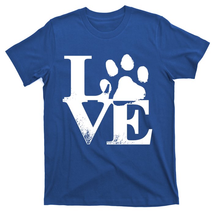 Paw Print Meaningful Gift I Love My Cats And Dogs Gift T-Shirt