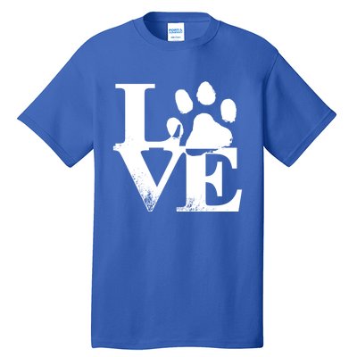 Paw Print Meaningful Gift I Love My Cats And Dogs Gift Tall T-Shirt