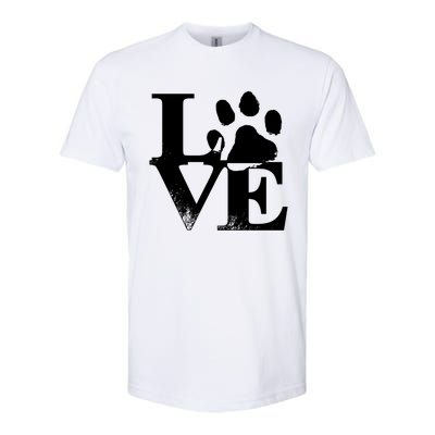 Paw Print Meaningful Gift I Love My Cats And Dogs Gift Softstyle® CVC T-Shirt