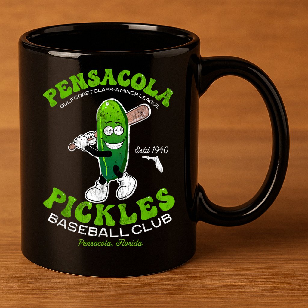 Pensacola Pickles Minor League Retro Baseball Team 11oz C Handle Ceramic Mug