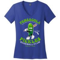 Pensacola Pickles Minor League Retro Baseball Team Women's V-Neck T-Shirt