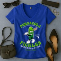 Pensacola Pickles Minor League Retro Baseball Team Women's V-Neck T-Shirt