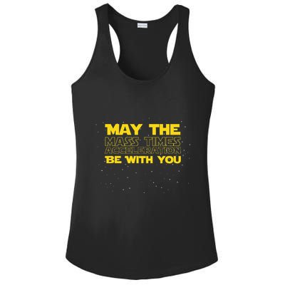 Physics Physicist Mass Times Acceleration Ladies PosiCharge Competitor Racerback Tank
