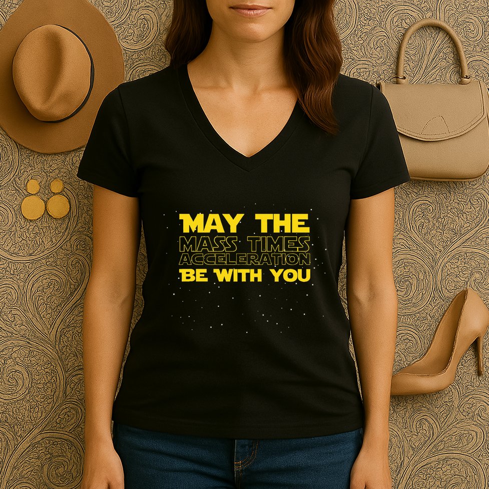 Physics Physicist Mass Times Acceleration Women's V-Neck T-Shirt