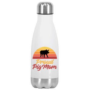 Proud Pig Mom Pig Owner Pig Farmer Pig Mother Gift Stainless Steel Insulated Water Bottle