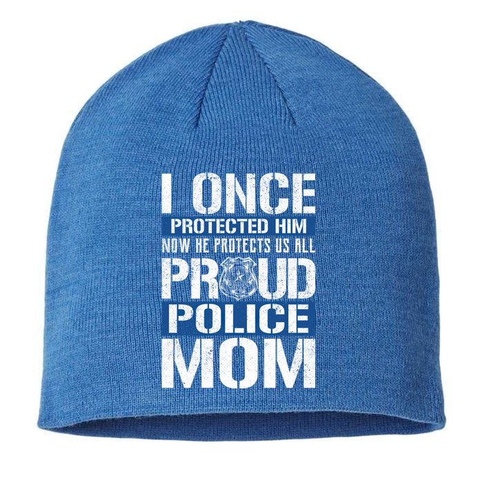 Proud Police Mom Gift Support Police Son Sustainable Beanie