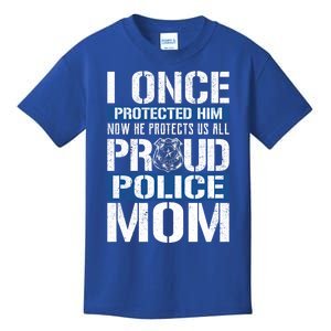 Proud Police Mom Gift Support Police Son Kids T-Shirt