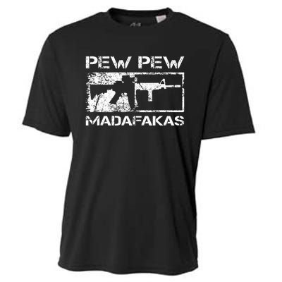 Pew Pew Madafakas Pro Guns Owner Ar15 Funny Gun Joke Cooling Performance Crew T-Shirt