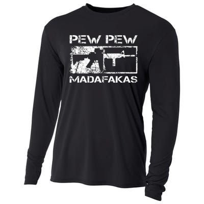 Pew Pew Madafakas Pro Guns Owner Ar15 Funny Gun Joke Cooling Performance Long Sleeve Crew