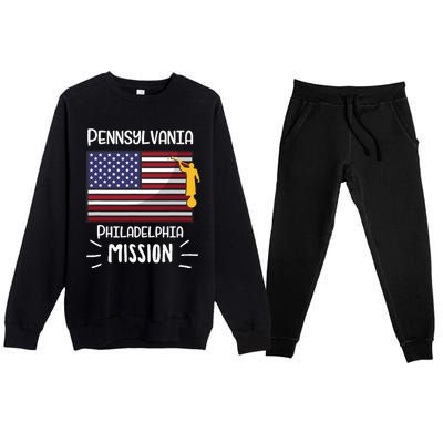 Pennsylvania Philadelphia Mormon Lds Mission Missionary Premium Crewneck Sweatsuit Set