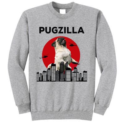 Pugzilla Pug mom Pug dad pug lover pug funny animal lover Tall Sweatshirt