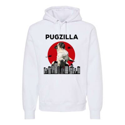 Pugzilla Pug mom Pug dad pug lover pug funny animal lover Premium Hoodie