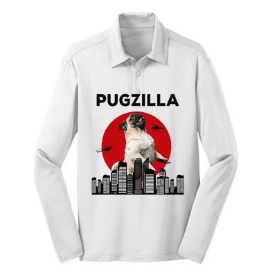 Pugzilla Pug mom Pug dad pug lover pug funny animal lover Silk Touch Performance Long Sleeve Polo