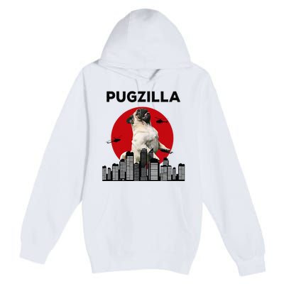 Pugzilla Pug mom Pug dad pug lover pug funny animal lover Premium Pullover Hoodie