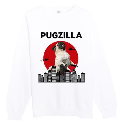 Pugzilla Pug mom Pug dad pug lover pug funny animal lover Premium Crewneck Sweatshirt